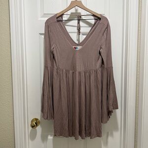 Free People Beach Mauve V-Neck Dress